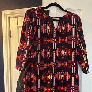 A line graphic dress